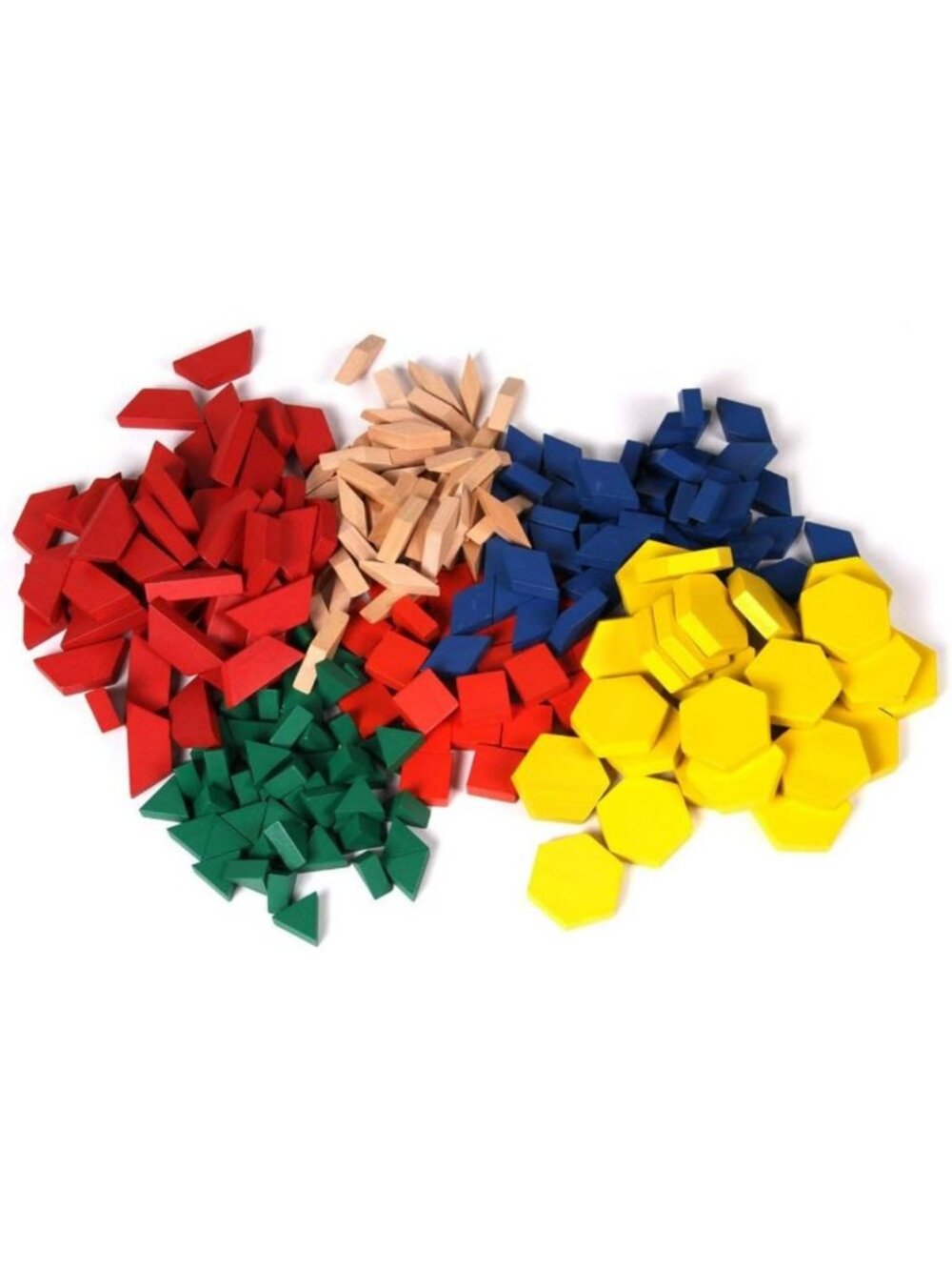 Wood Pattern Blocks for Kids - Montessori Geometric Shapes, Symmetry & Shape